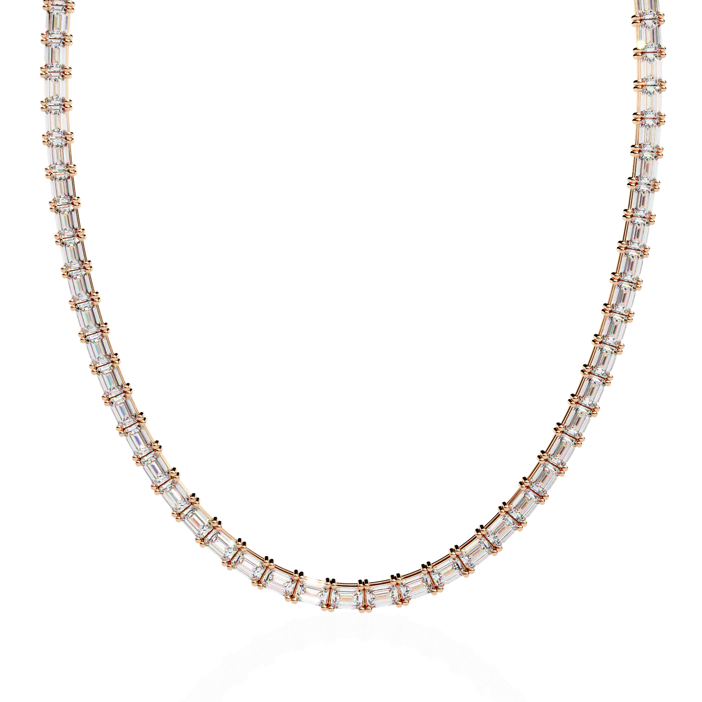 lumina baguette tennis lab grown diamond necklace