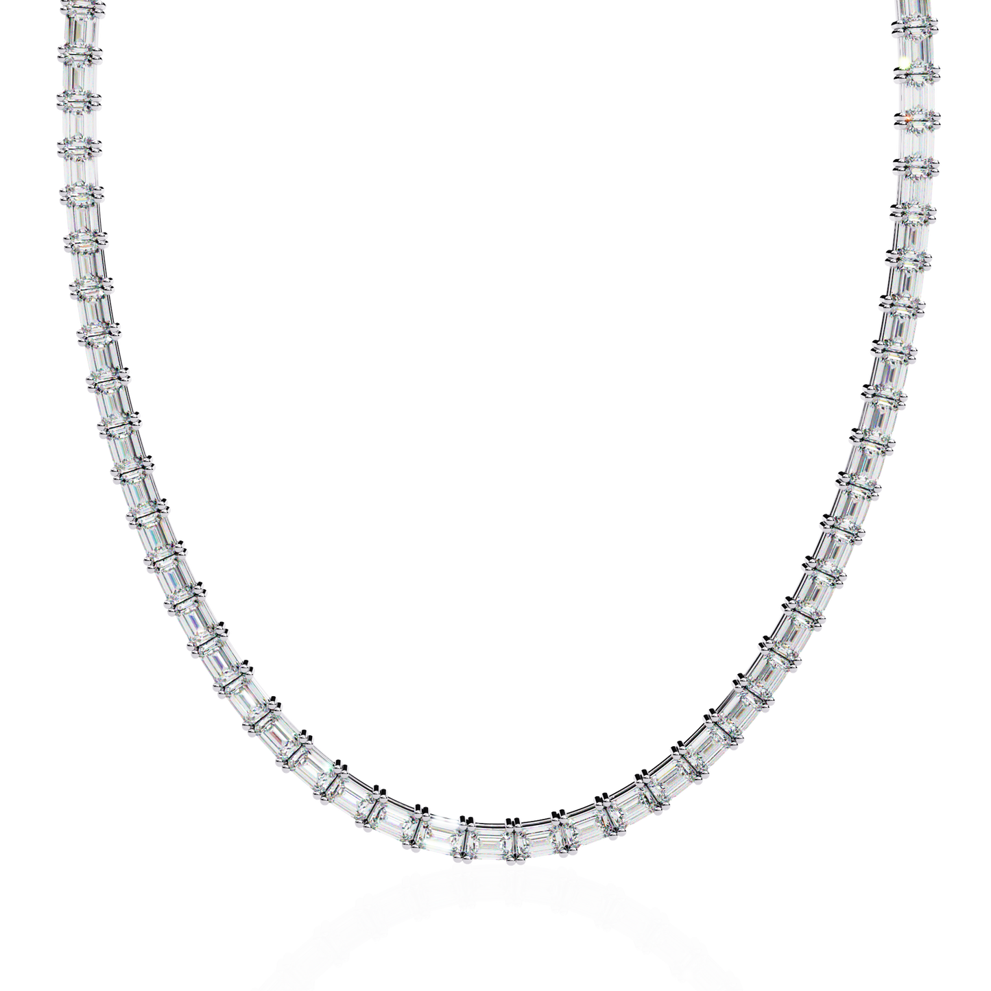 lumina baguette tennis lab grown diamond necklace
