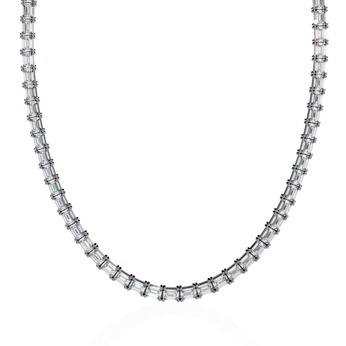 lumina baguette tennis lab grown diamond necklace