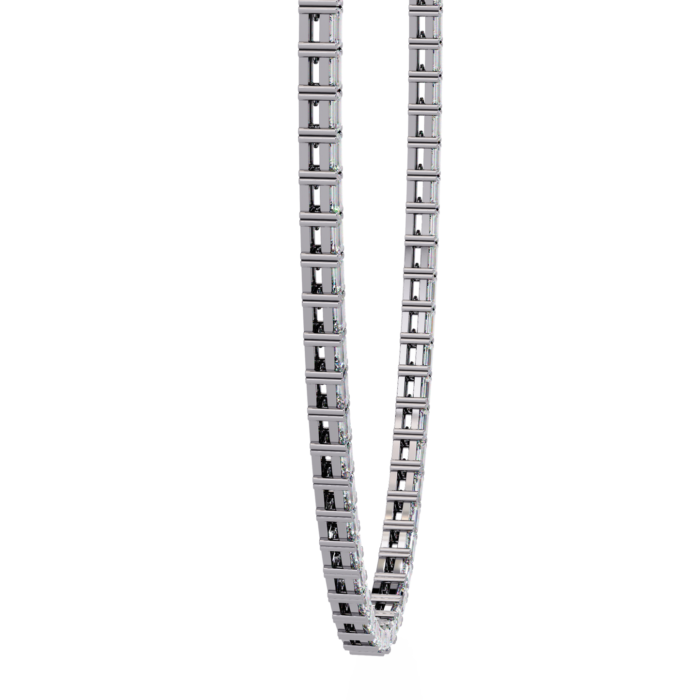 lumina baguette tennis lab grown diamond necklace