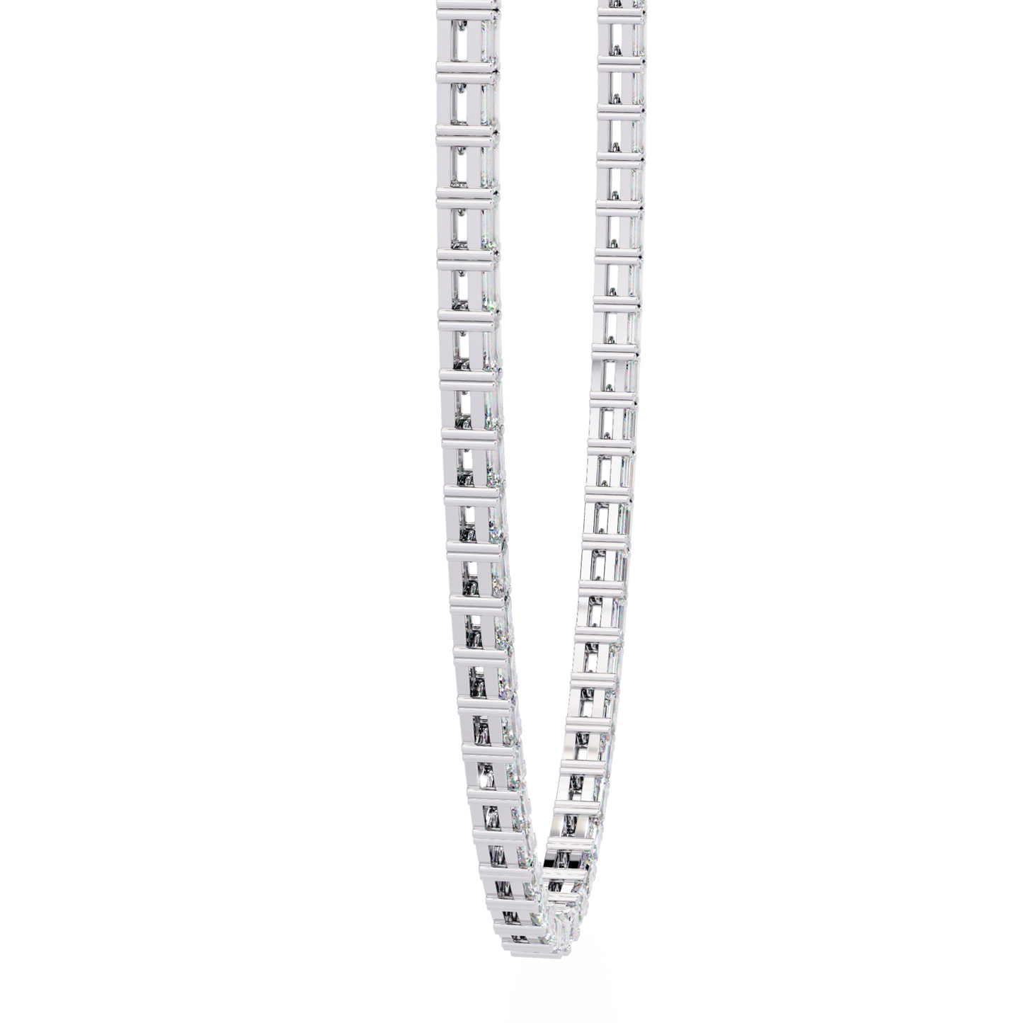 lumina baguette tennis lab grown diamond necklace