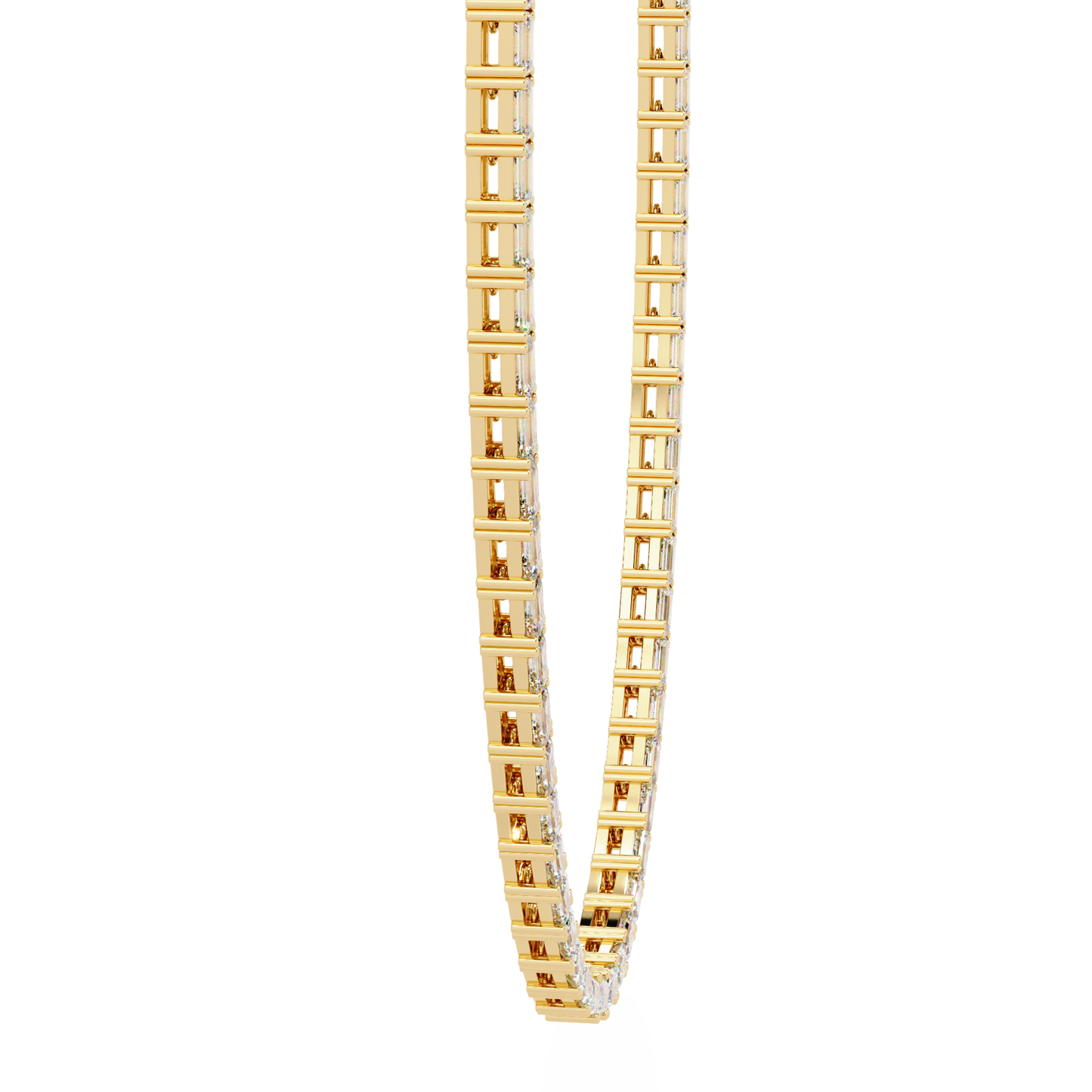 lumina baguette tennis lab grown diamond necklace
