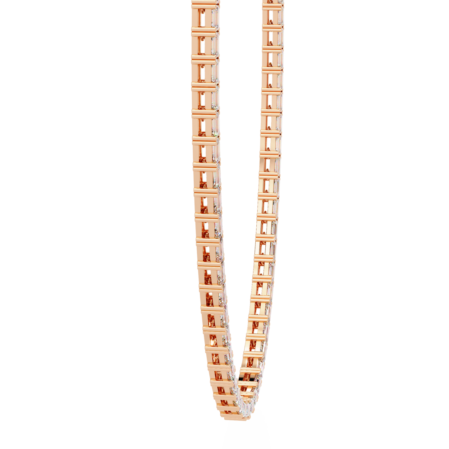 lumina baguette tennis lab grown diamond necklace