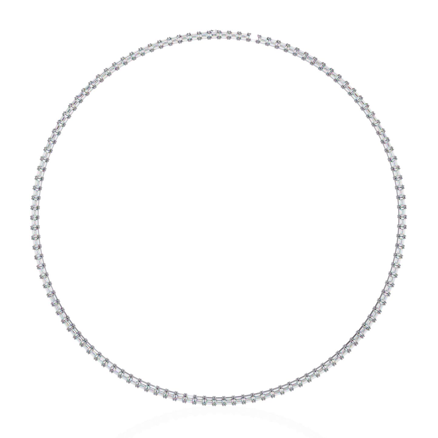 lumina baguette tennis lab grown diamond necklace