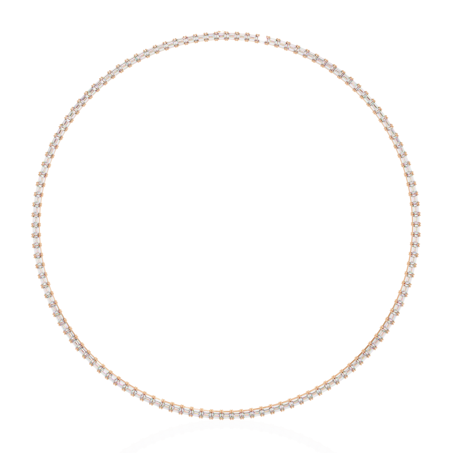 lumina baguette tennis lab grown diamond necklace