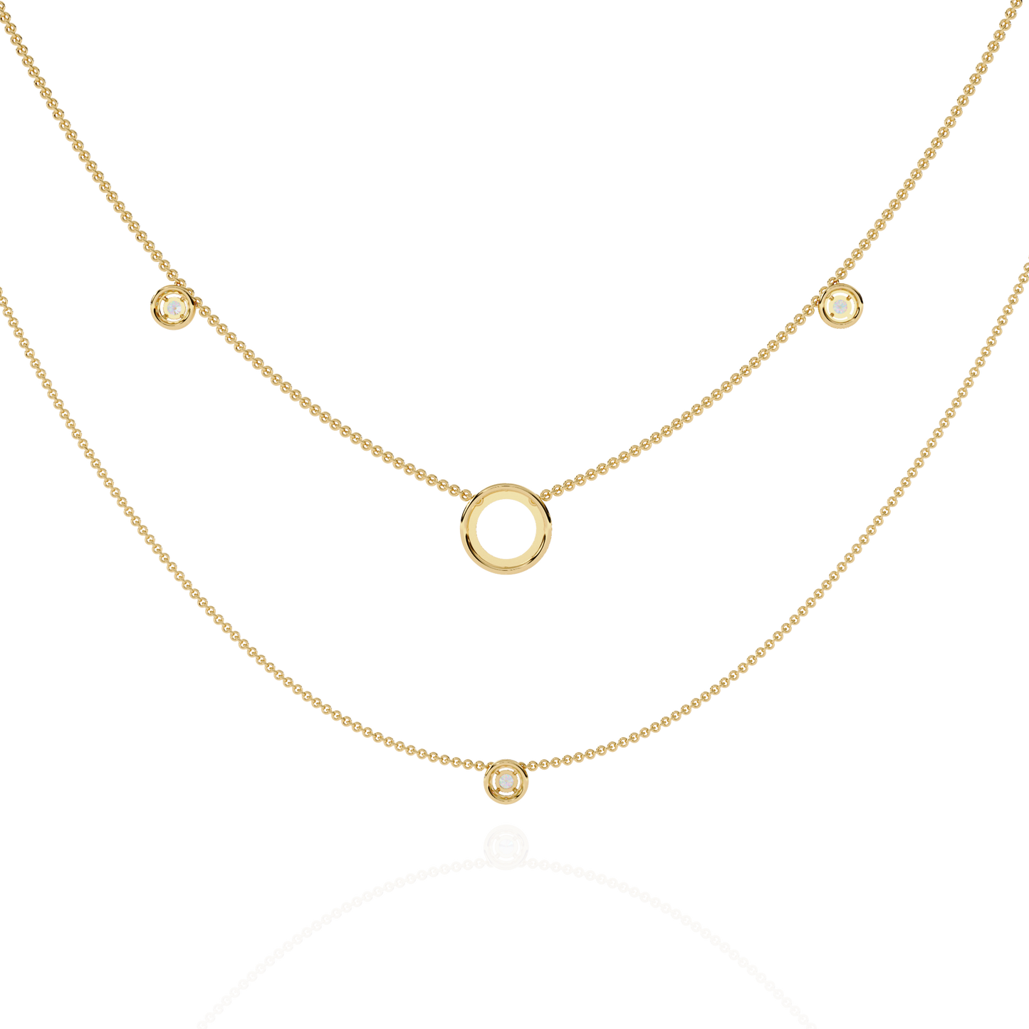 halo loop double layer lab grown diamond necklace