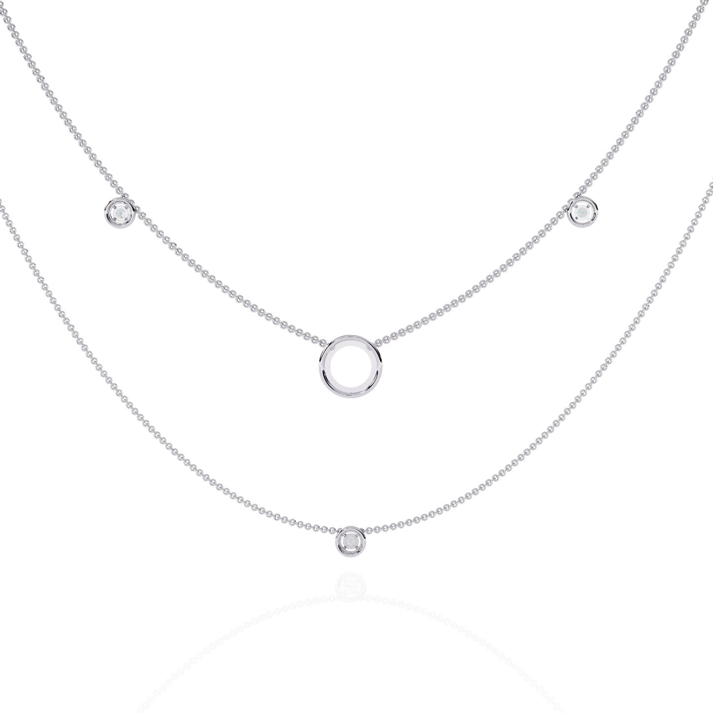 halo loop double layer lab grown diamond necklace