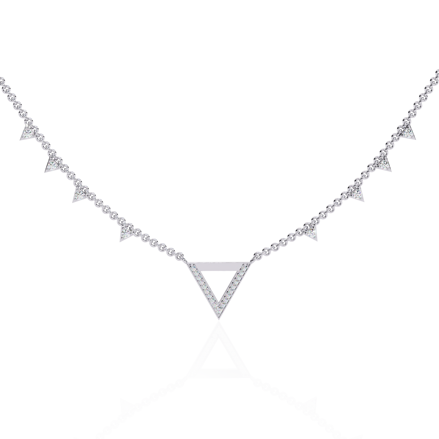 vertex pavé lab grown diamond necklace