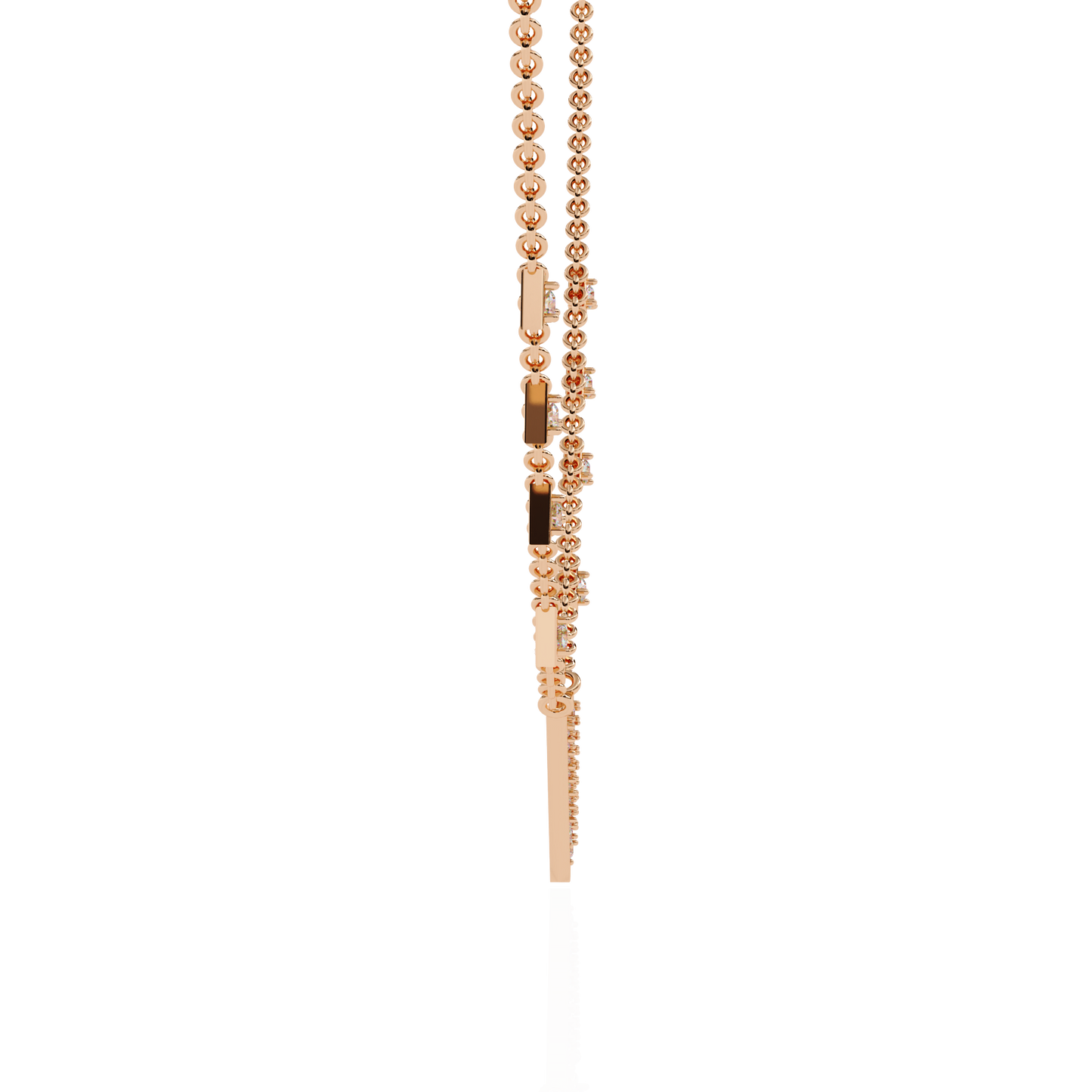 vertex pavé lab grown diamond necklace
