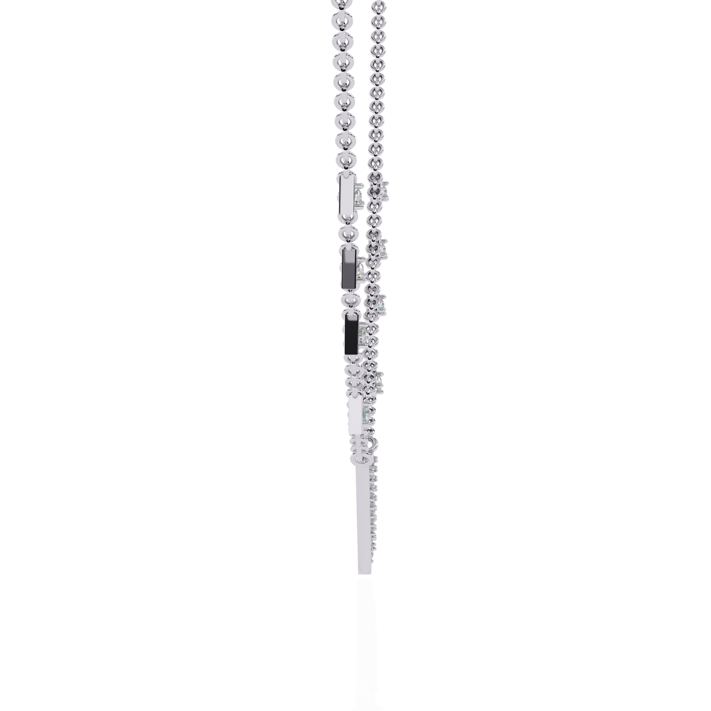 vertex pavé lab grown diamond necklace