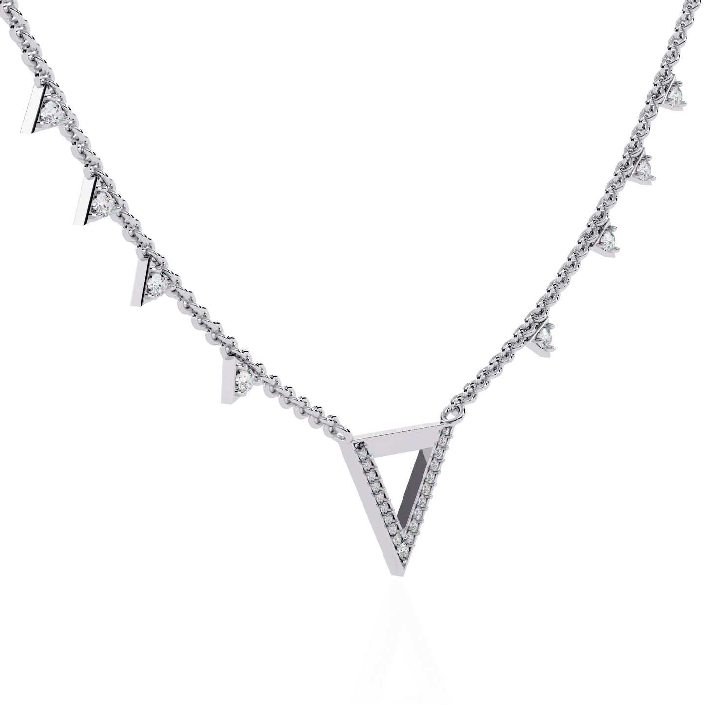 vertex pavé lab grown diamond necklace