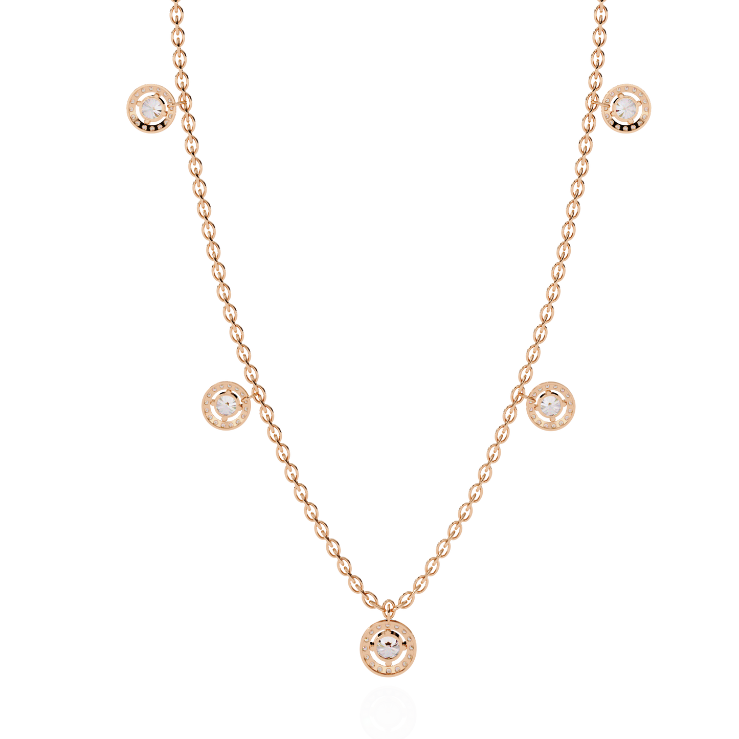 solstice bezel station lab grown diamond necklace