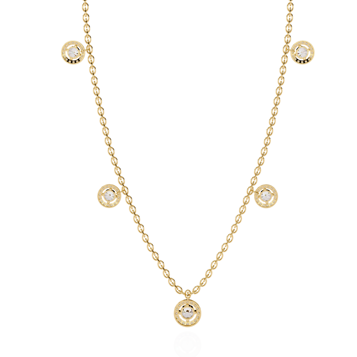 solstice bezel station lab grown diamond necklace