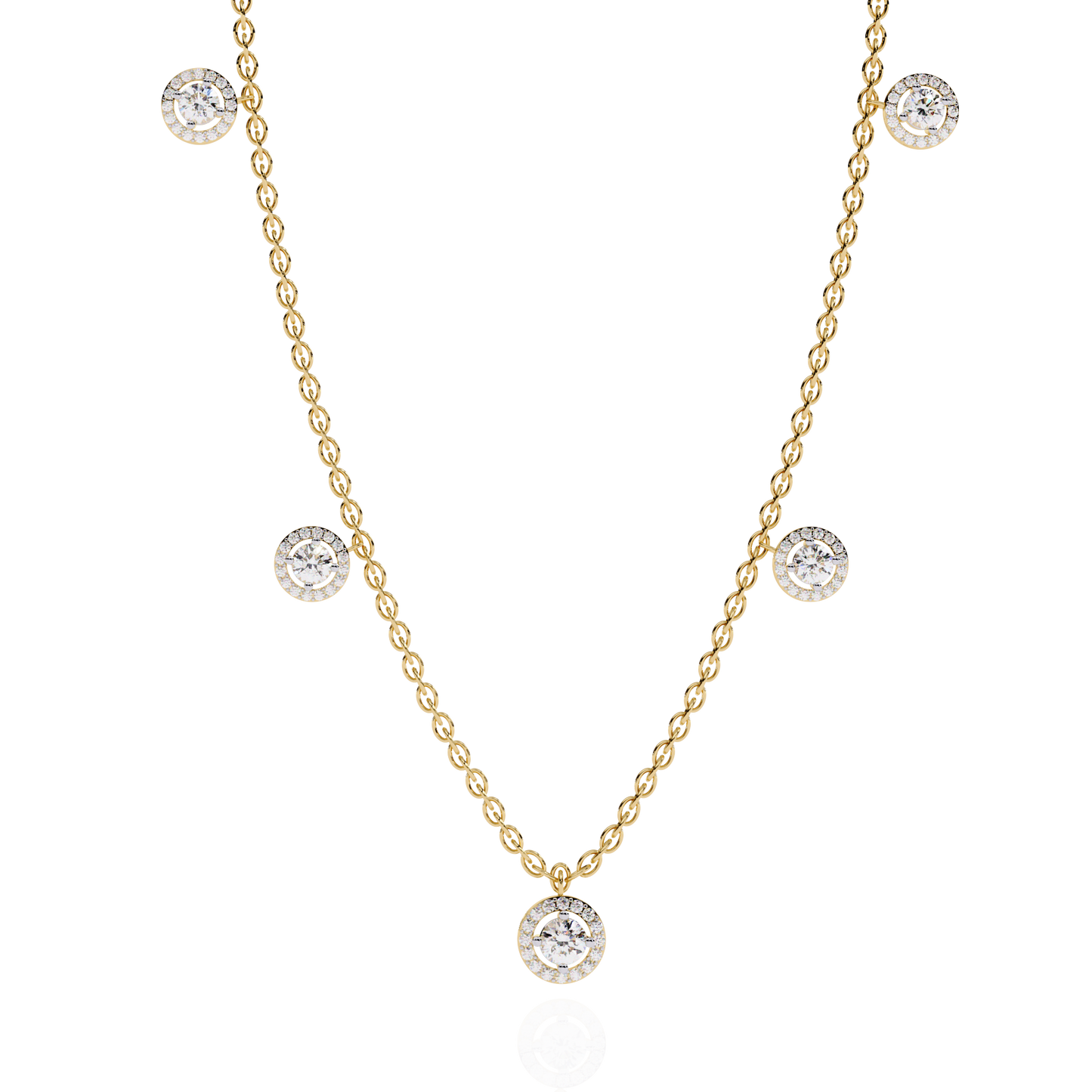 solstice bezel station lab grown diamond necklace