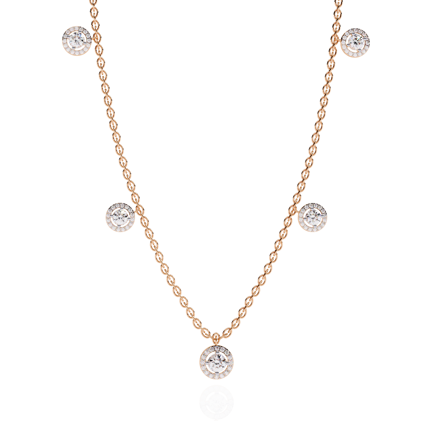 solstice bezel station lab grown diamond necklace
