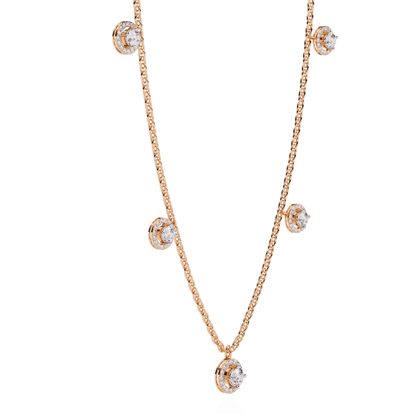 solstice bezel station lab grown diamond necklace