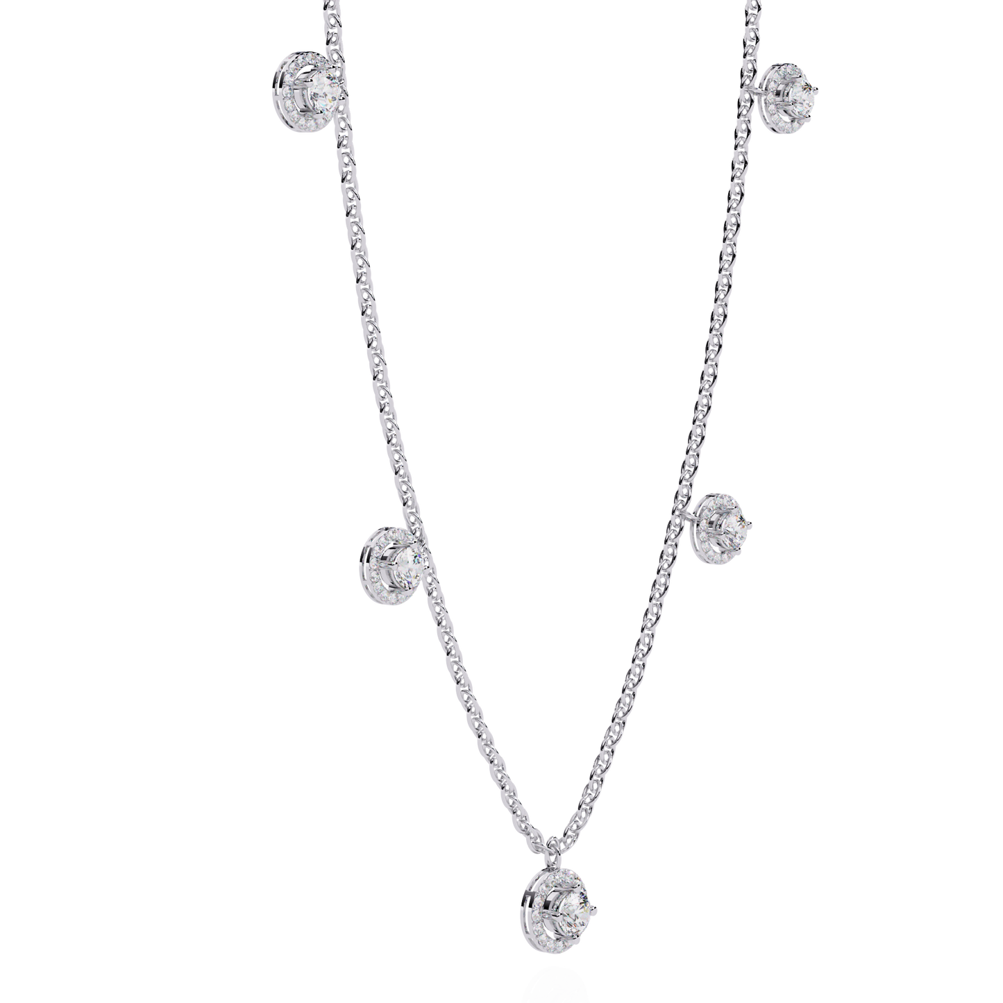 solstice bezel station lab grown diamond necklace