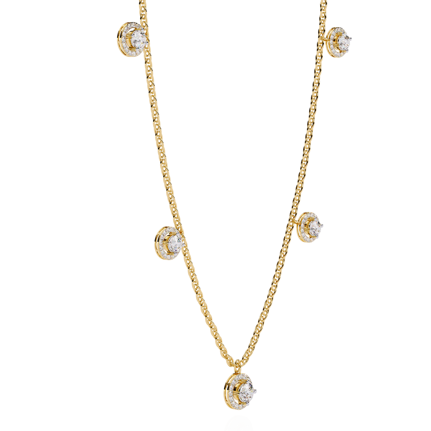 solstice bezel station lab grown diamond necklace