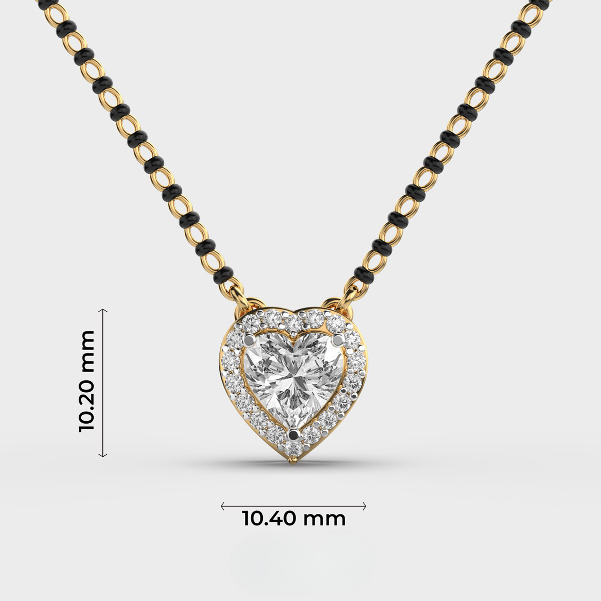 beloved heart diamond mangalsutra (with chain)