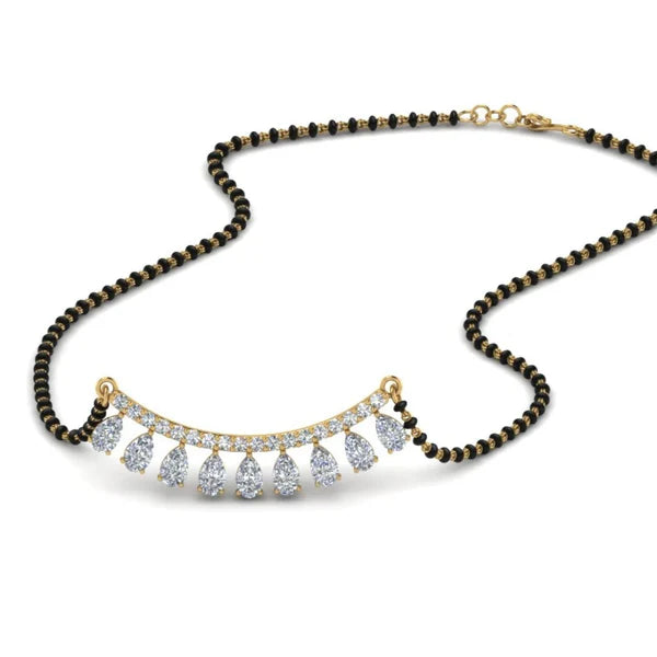9-stone modern diamond mangalsutra