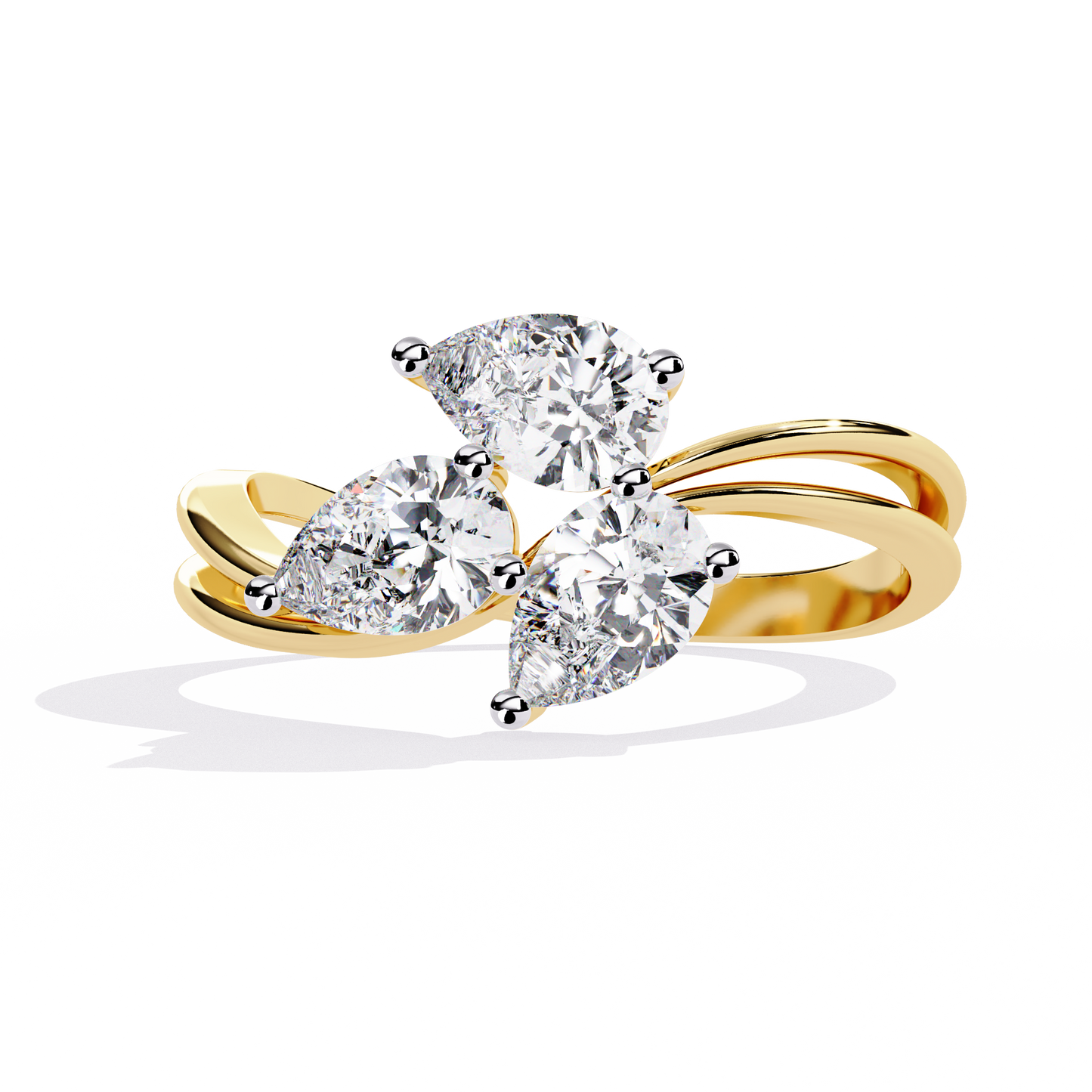 trinity blossom lab grown diamond ring