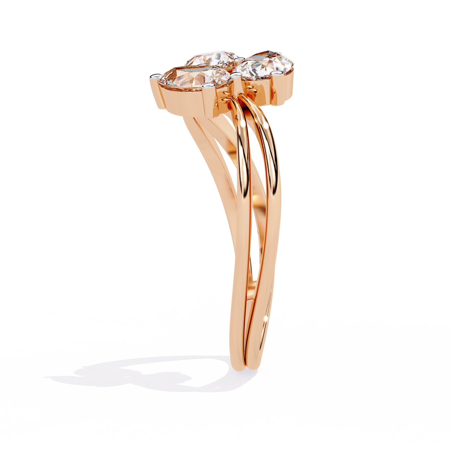 trinity blossom lab grown diamond ring