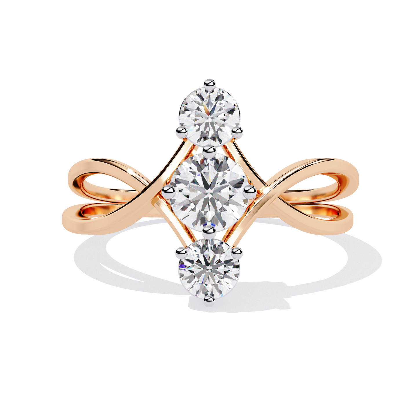 serenade trio lab grown diamond ring