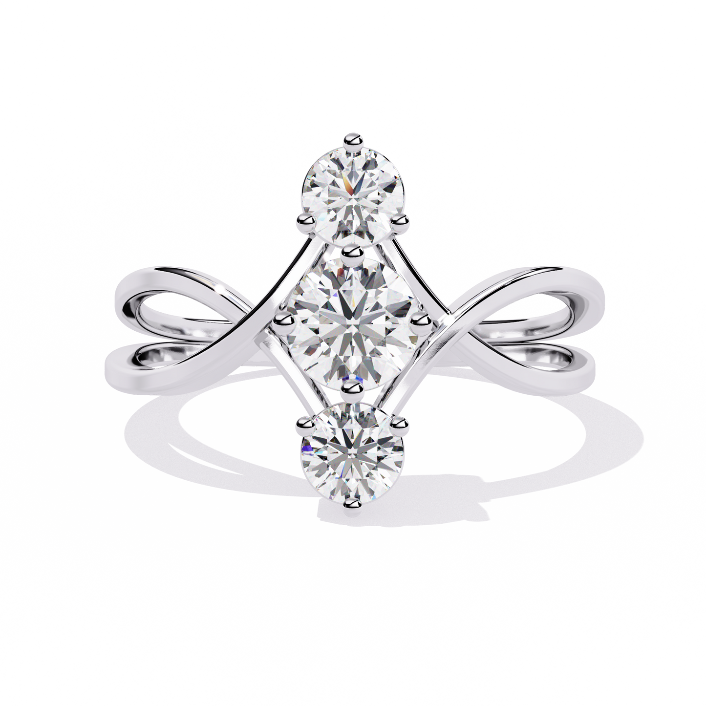 serenade trio lab grown diamond ring