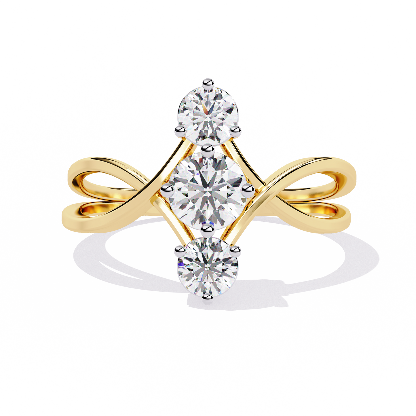 serenade trio lab grown diamond ring