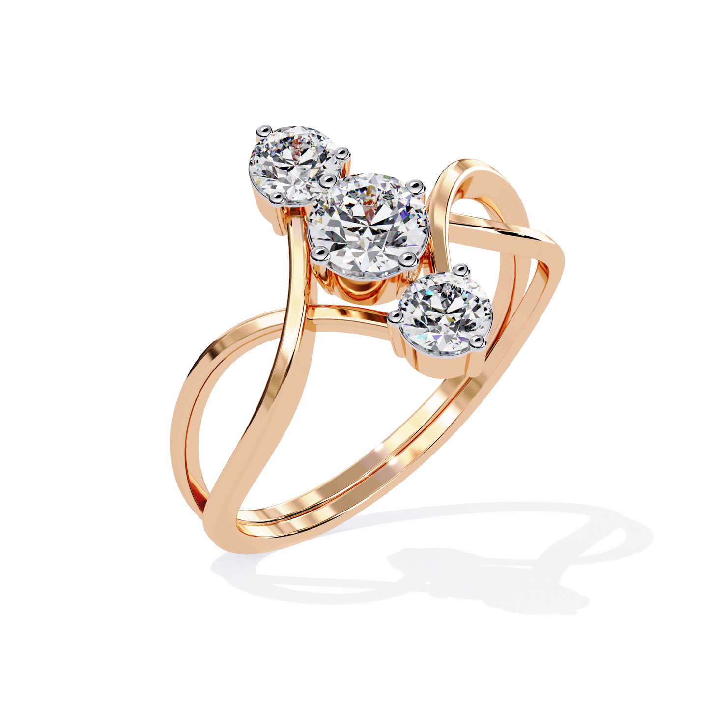 serenade trio lab grown diamond ring