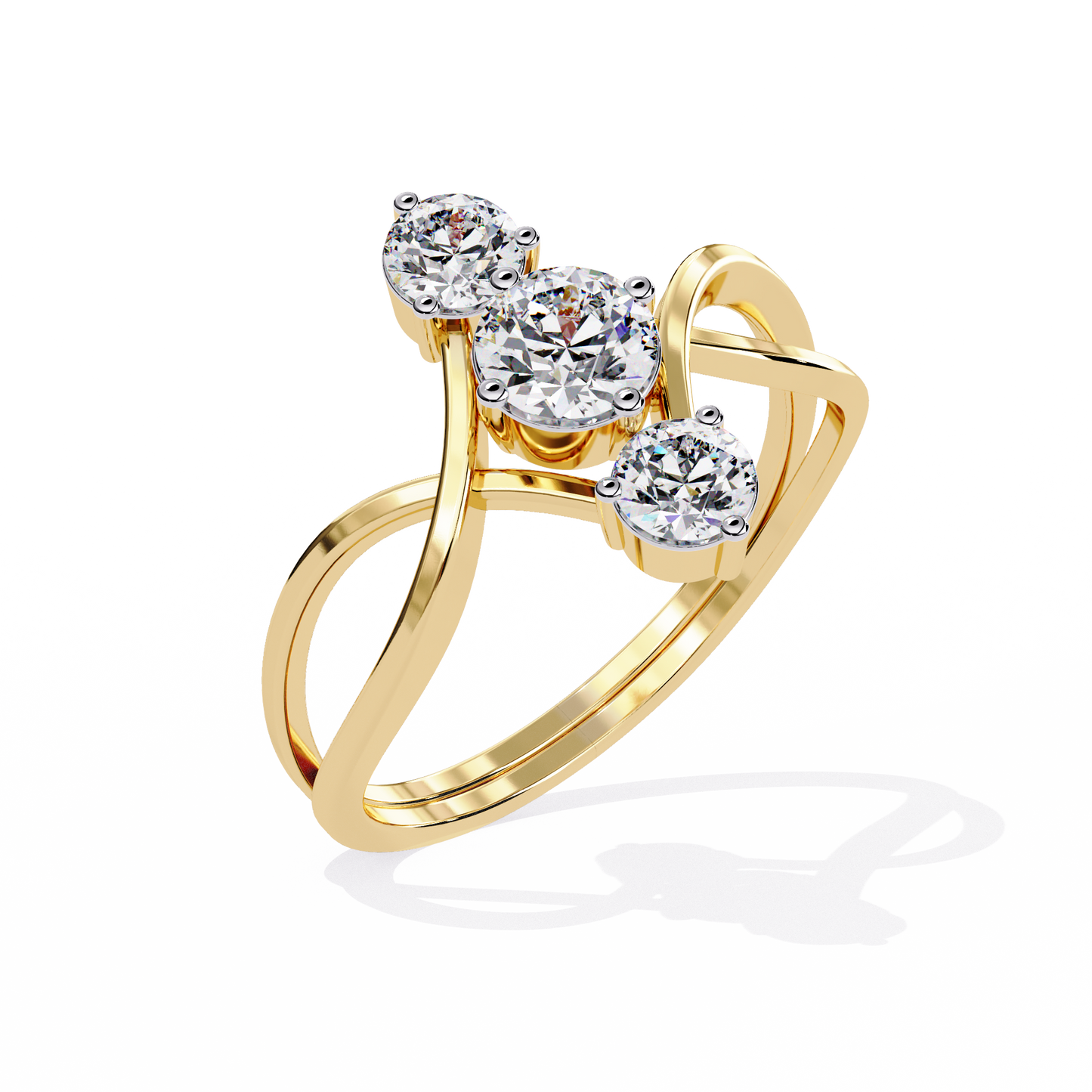 serenade trio lab grown diamond ring