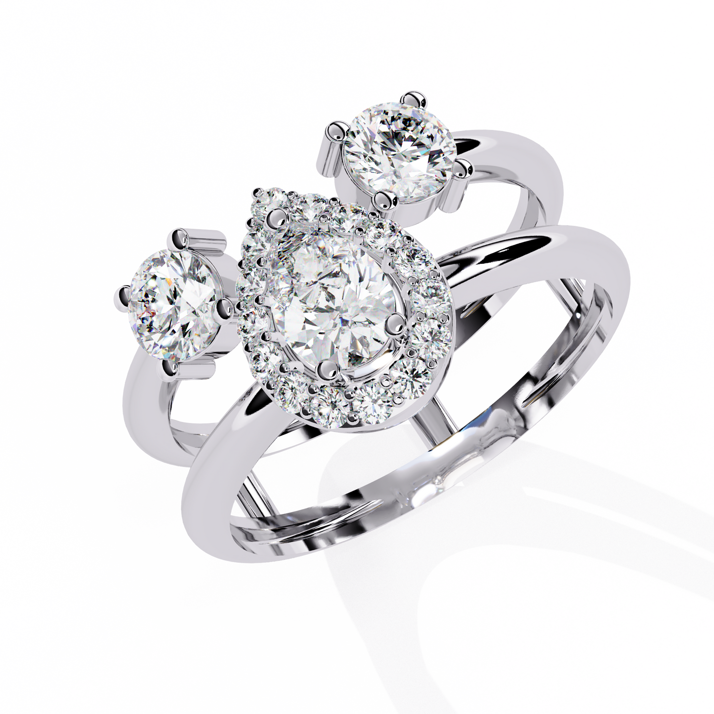 harmony pear lab grown diamond ring