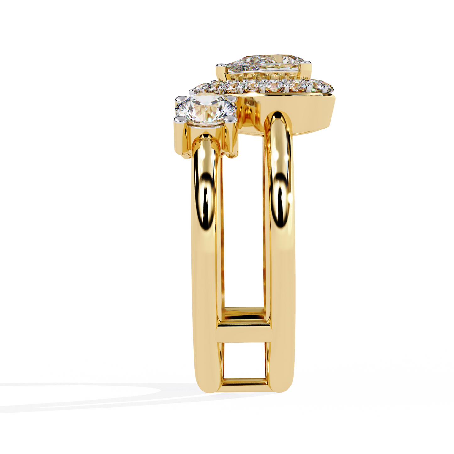 harmony pear lab grown diamond ring