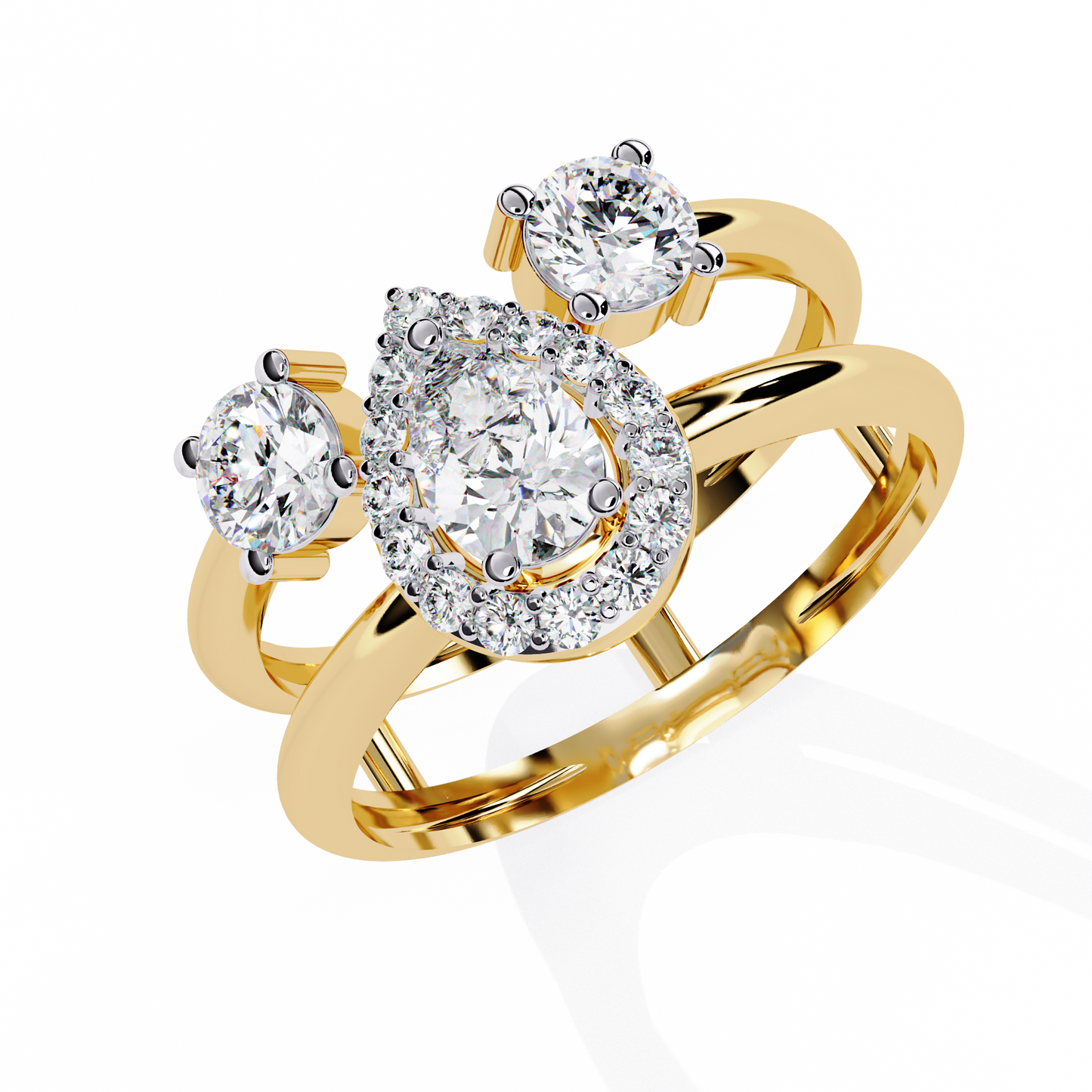 harmony pear lab grown diamond ring