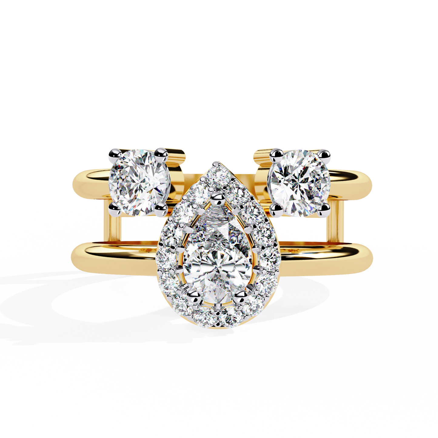harmony pear lab grown diamond ring