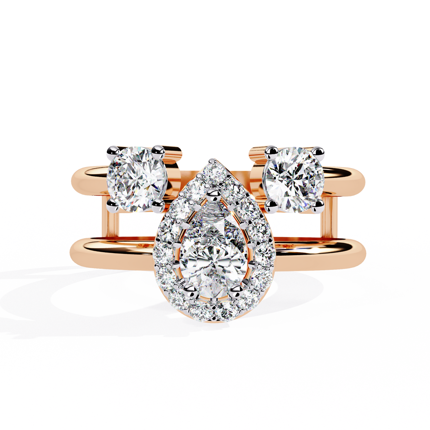 harmony pear lab grown diamond ring