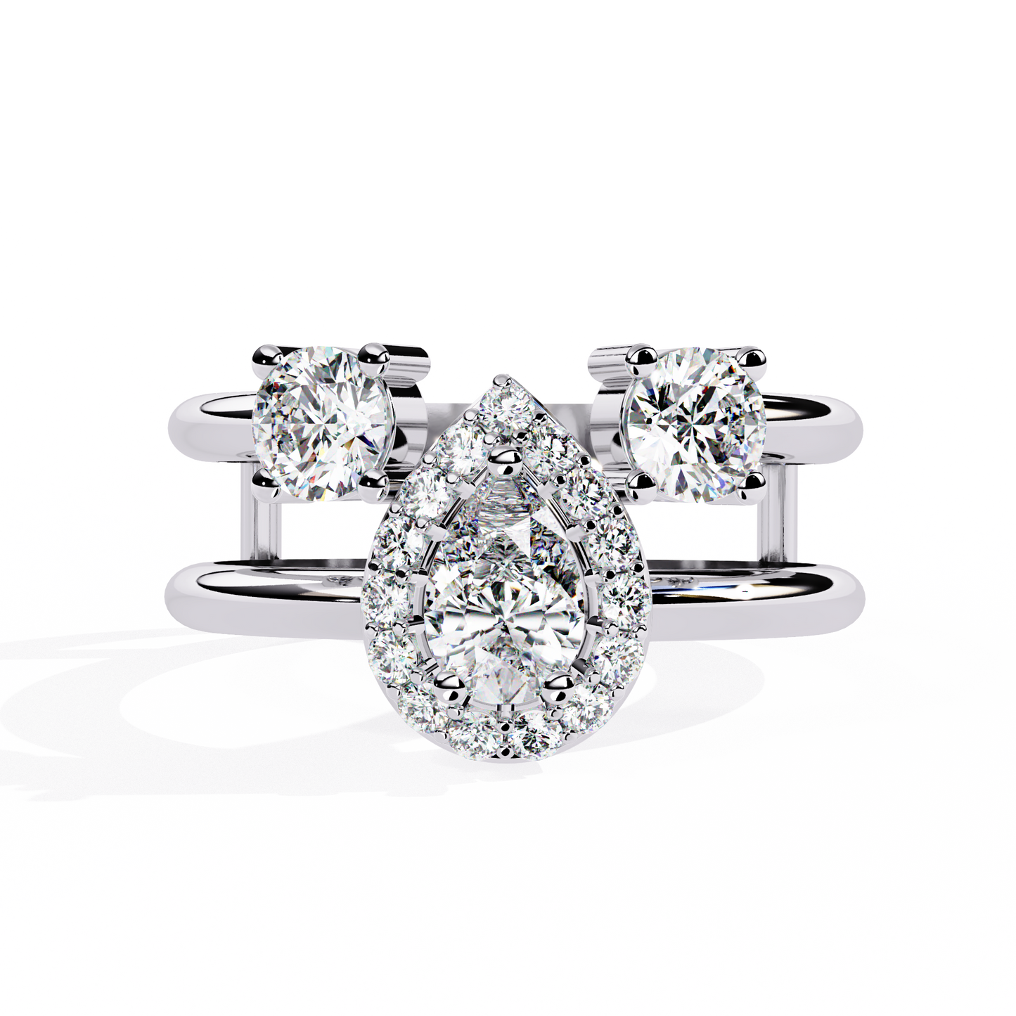 harmony pear lab grown diamond ring