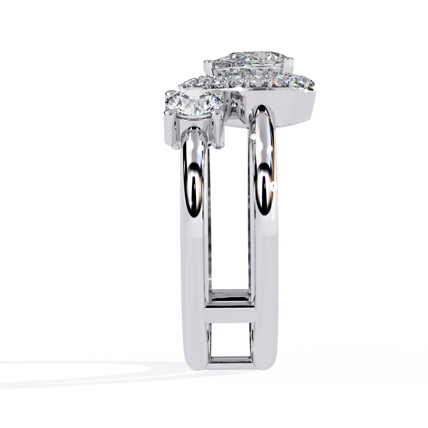 harmony pear lab grown diamond ring