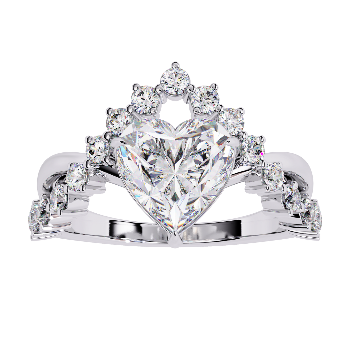 royal heart lab grown diamond ring