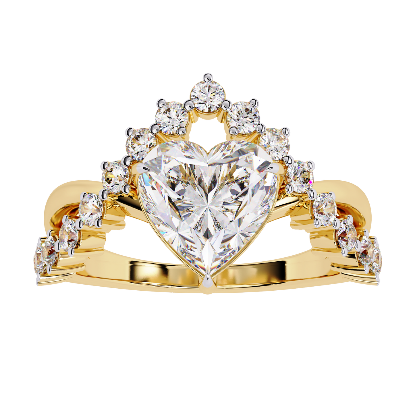 royal heart lab grown diamond ring