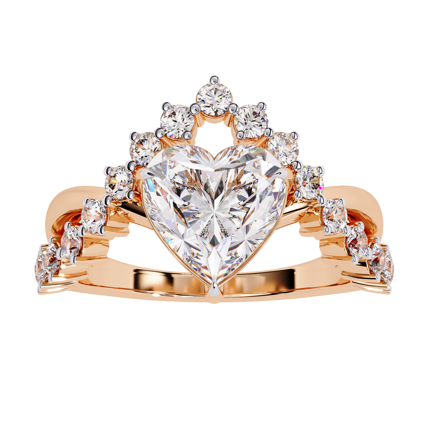 royal heart lab grown diamond ring