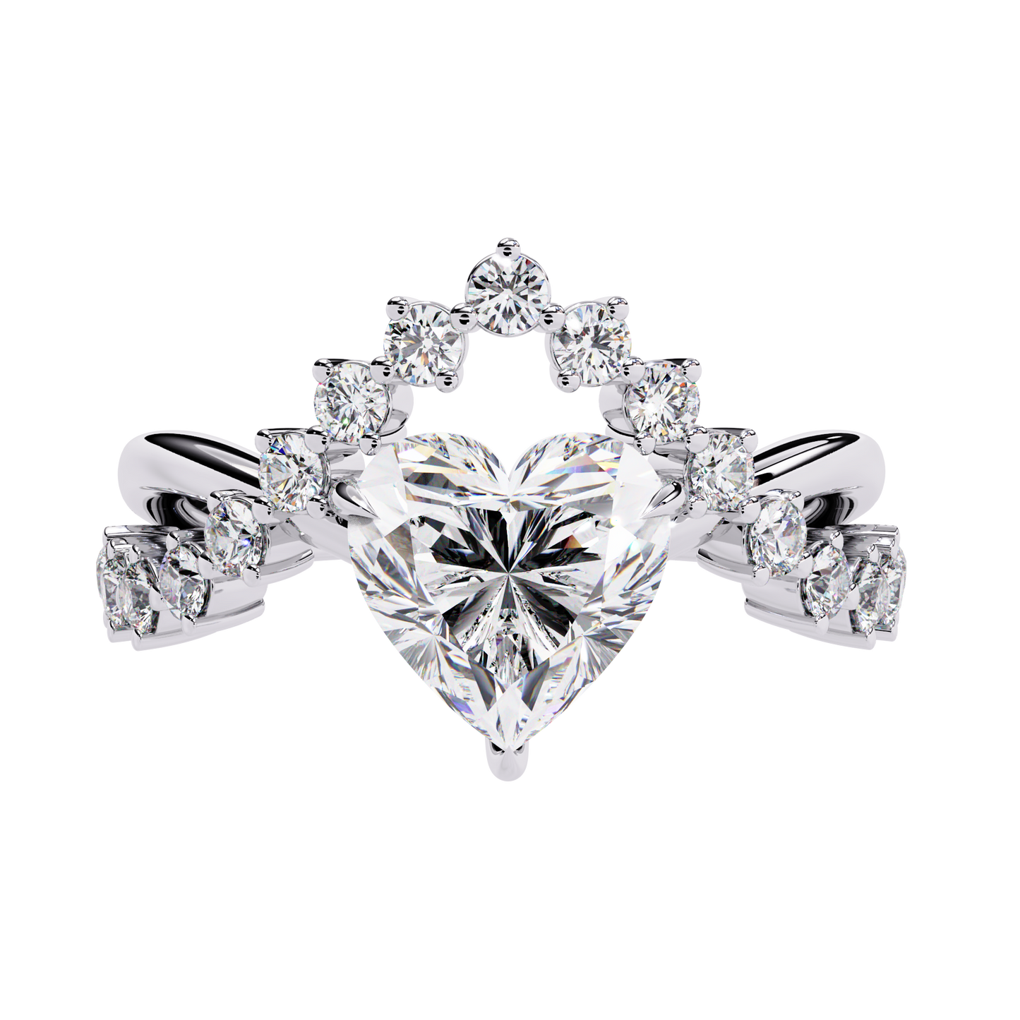royal heart lab grown diamond ring