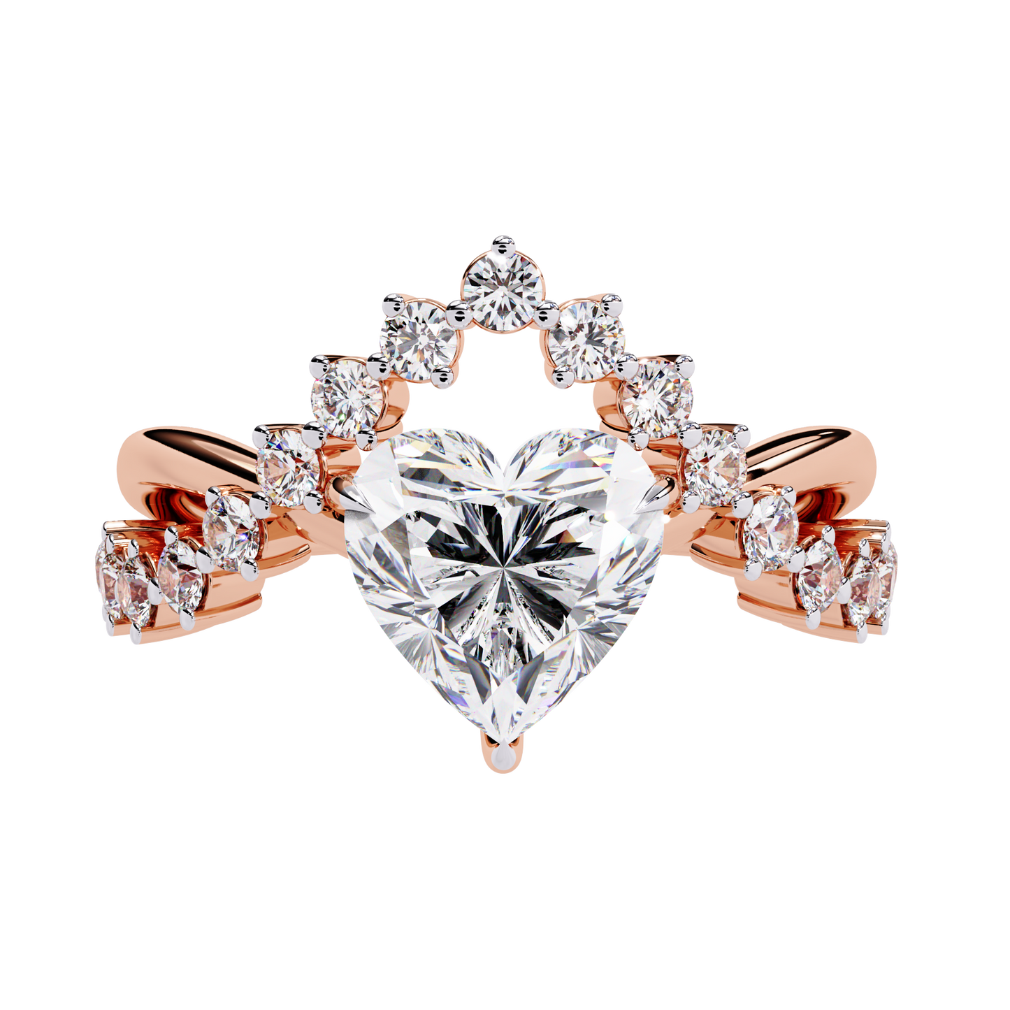 royal heart lab grown diamond ring