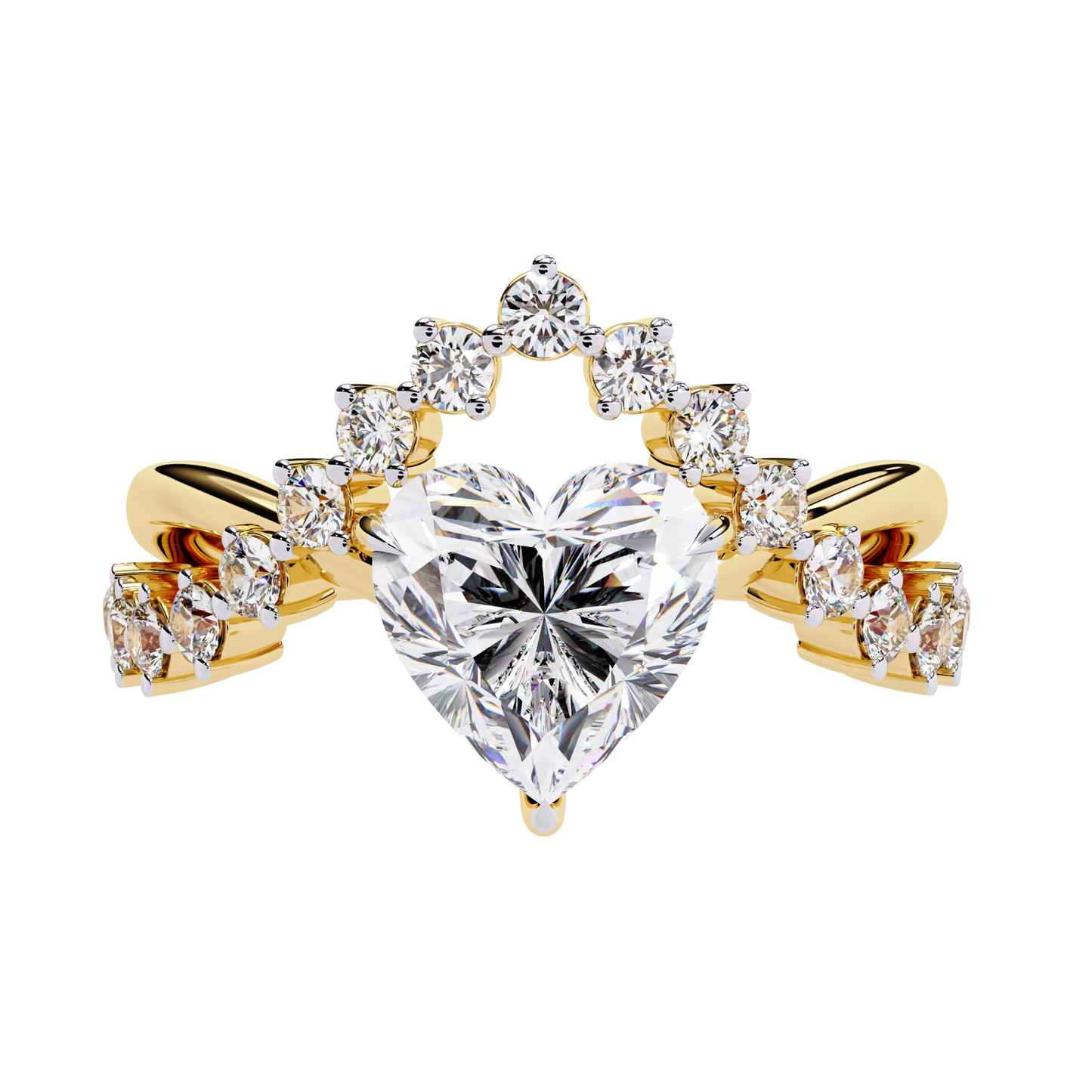 royal heart lab grown diamond ring