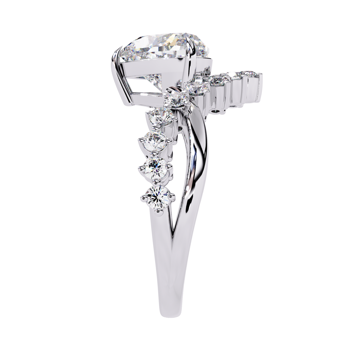 royal heart lab grown diamond ring