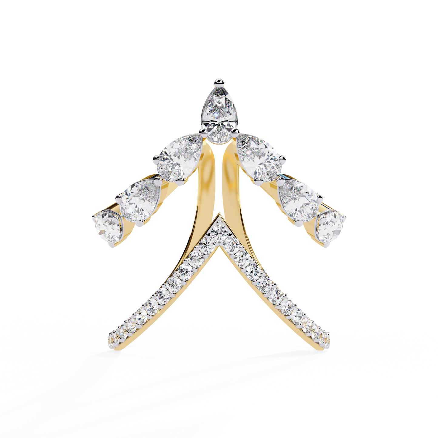 elysian pear lab grown diamond ring
