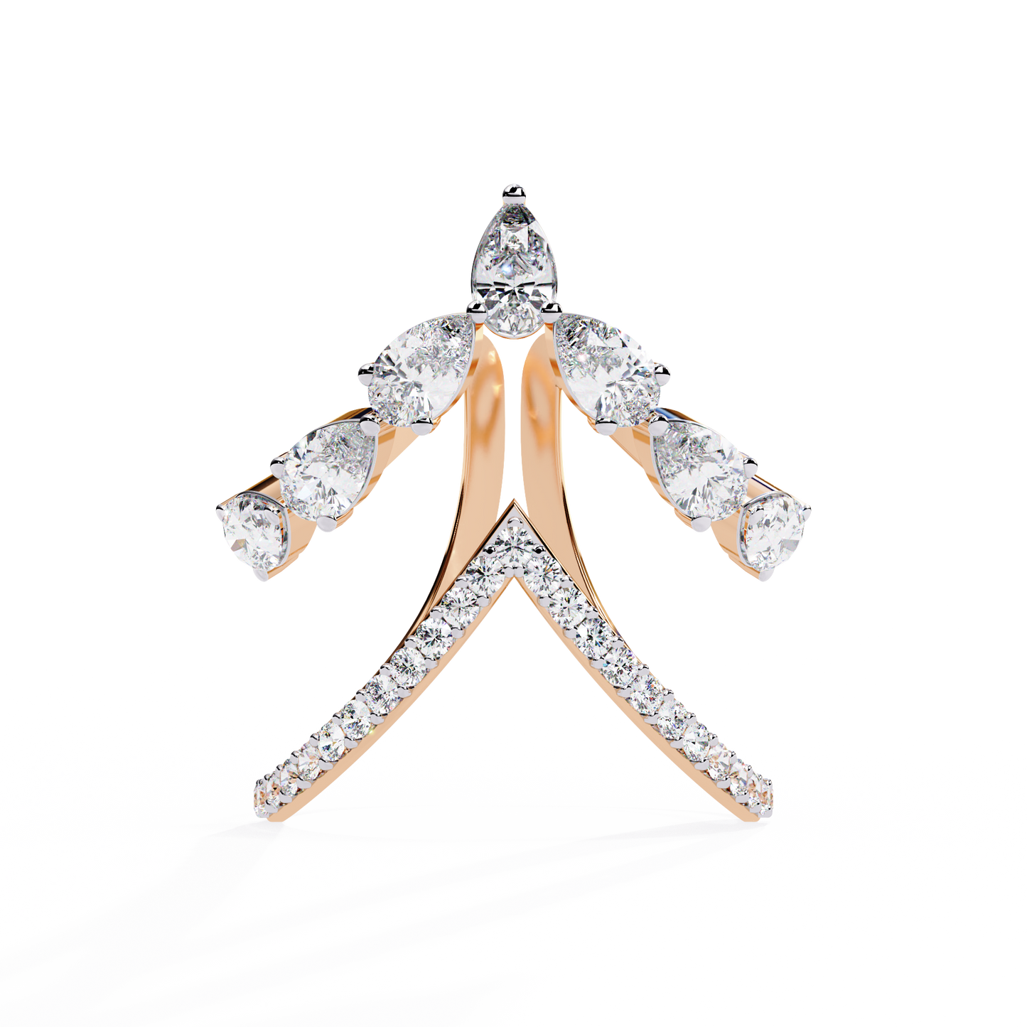 elysian pear lab grown diamond ring