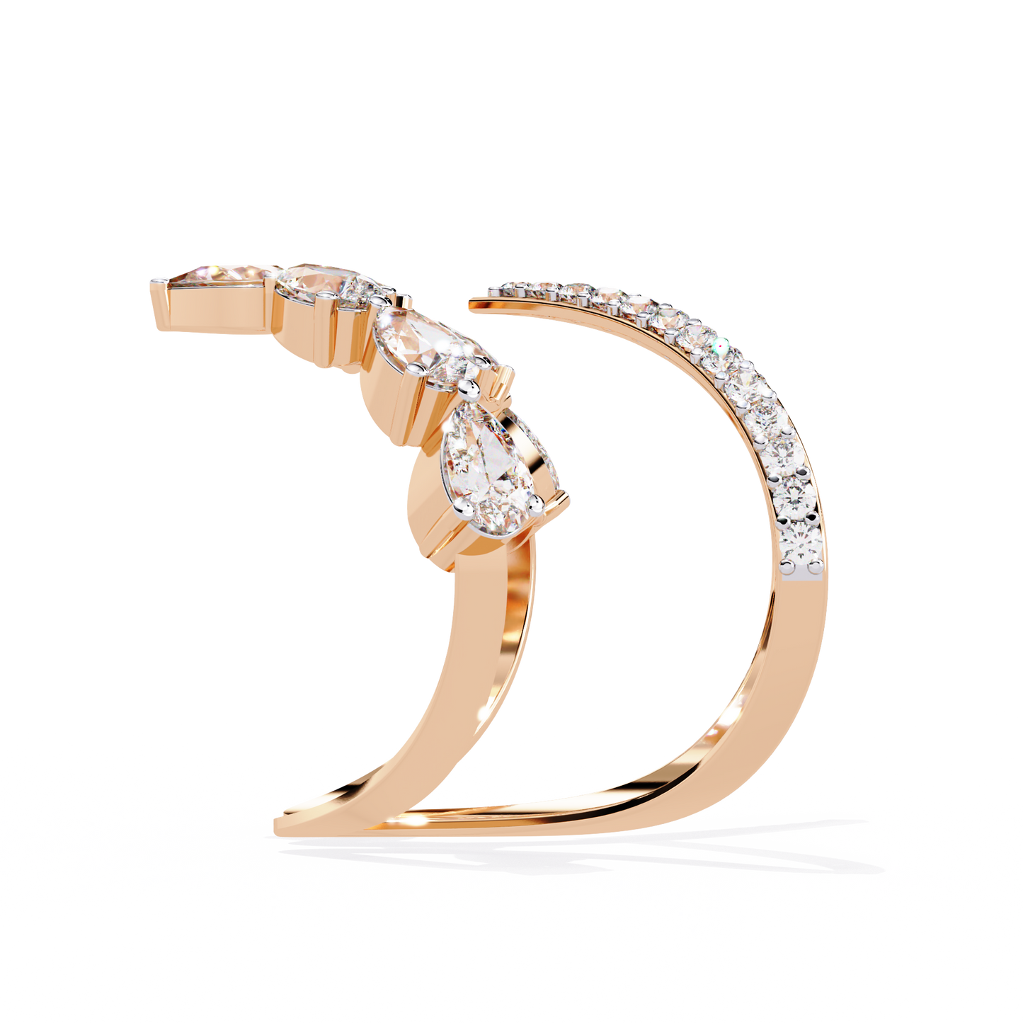 elysian pear lab grown diamond ring