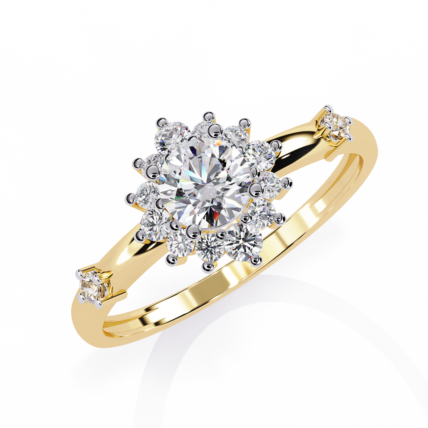 aurora bloom lab grown diamond ring