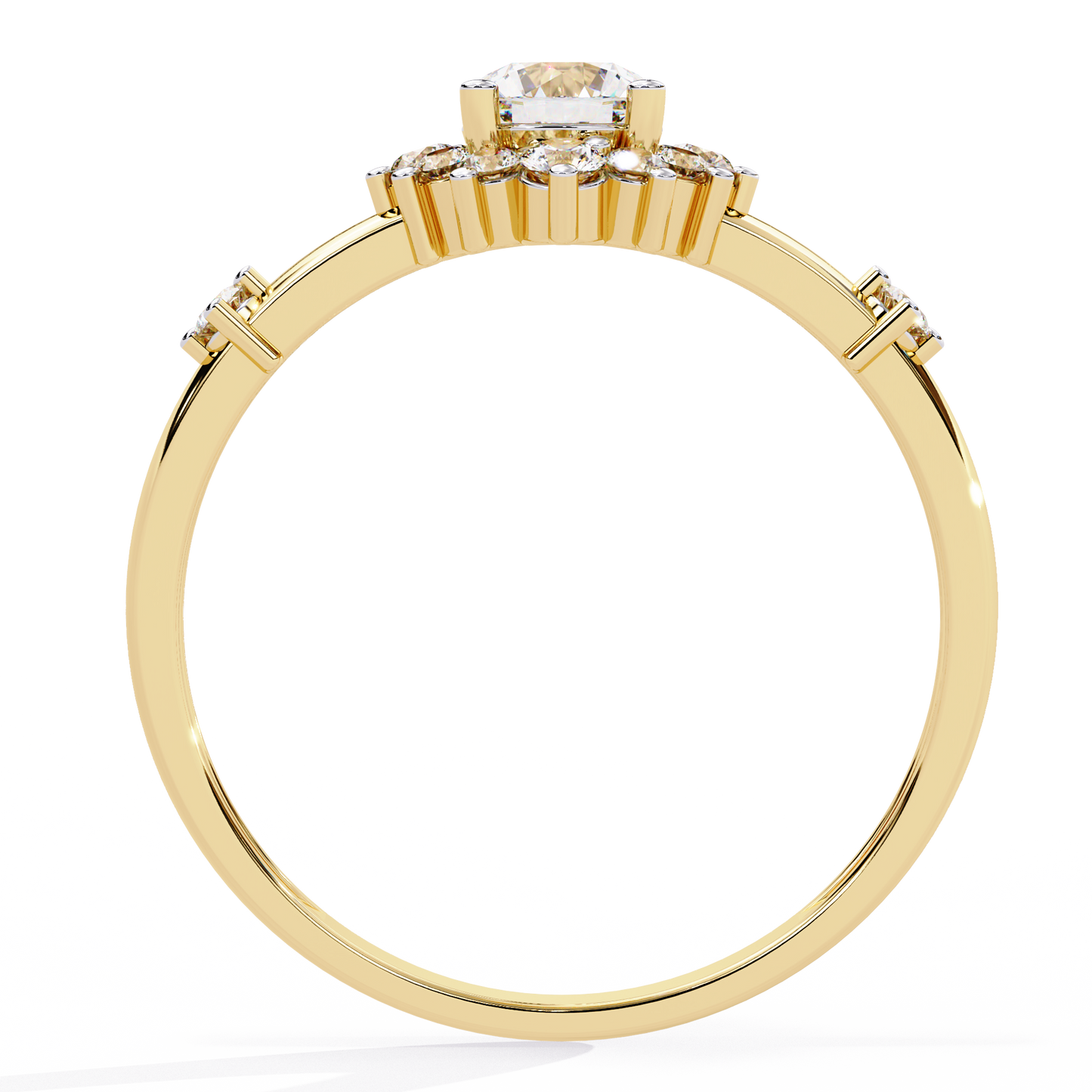 aurora bloom lab grown diamond ring
